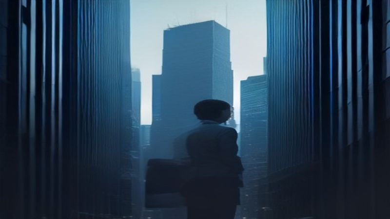 911爆料真相挖掘文章主视觉：漂浮信息碎片中显露出清晰焦点